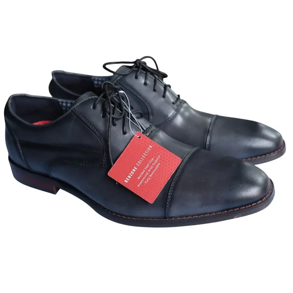 NEW Stacy Adams Kallum Cap Toe Dress Shoes Burnished Gray Mens 8.5 M Work